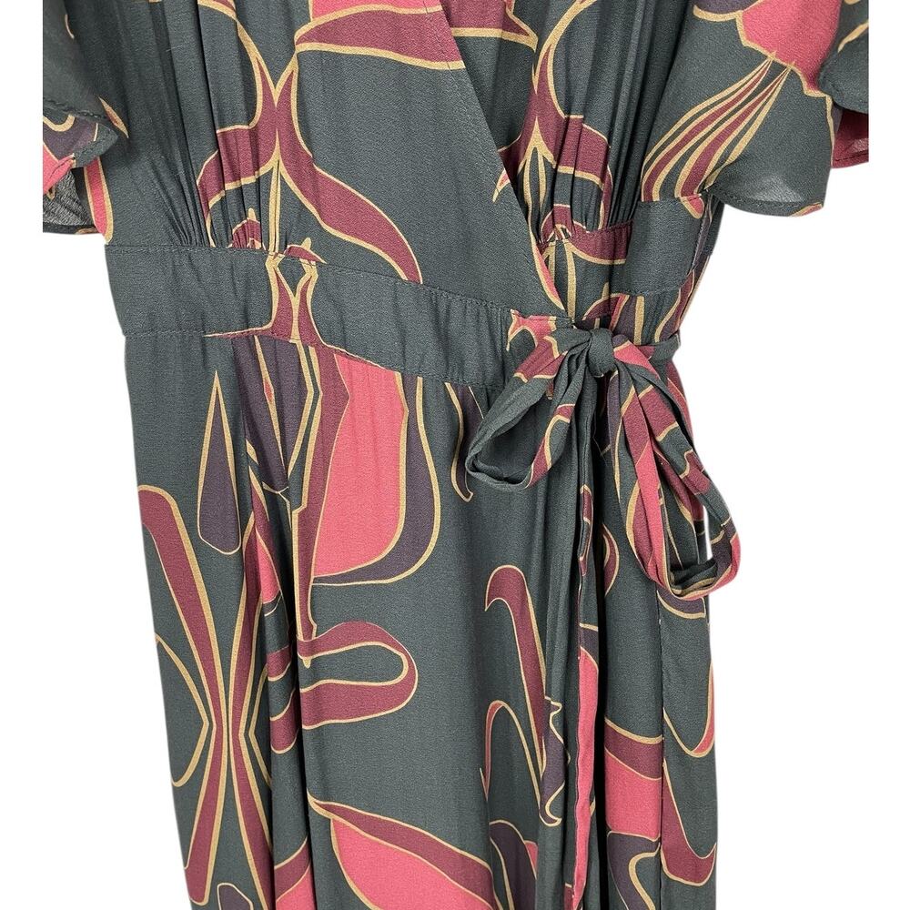 Free People Sweet Escape Floral Maxi Wrap Dress Boho Festival Size XS - Picture 14 of 16